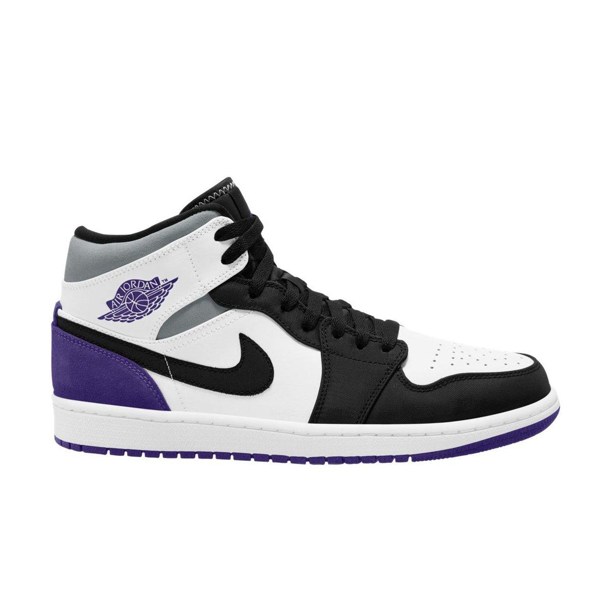 Jordan 1 Mid SE "White/Court Purple" Men's Shoes - WHITE
